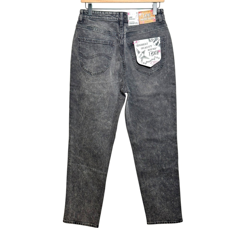 Lee Daydreamer Women Jeans High Rise Straight Leg Washed Black Size 29x28 NWT